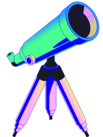Market research telescope illustration